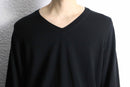 "BURBERRY" black wool V-neck knit