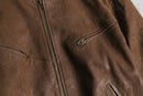 brown nubuck leather bomber jacket