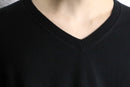 "BURBERRY" black wool V-neck knit
