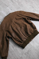brown nubuck leather bomber jacket