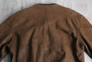 brown nubuck leather bomber jacket