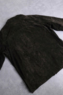 deep brown suede leather middle jacket