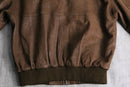 brown nubuck leather bomber jacket