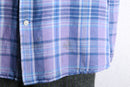 oversized cool tone check linen blend shirt