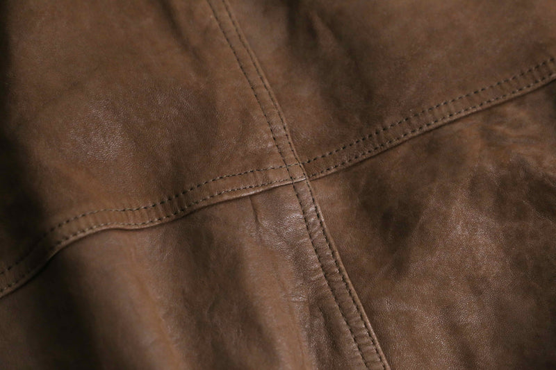 brown nubuck leather bomber jacket