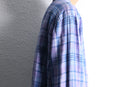 oversized cool tone check linen blend shirt