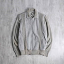 suede × knit zip-up jacket