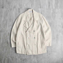 beige linen double breasted jacket