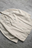 beige linen double breasted jacket