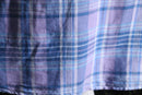 oversized cool tone check linen blend shirt