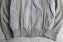 suede × knit zip-up jacket