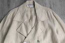 beige linen double breasted jacket
