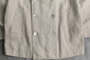 beige linen double breasted jacket