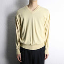 “TRUSSARDI” yellow beige V-neck knit
