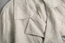 beige linen double breasted jacket