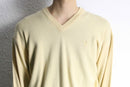 “TRUSSARDI” yellow beige V-neck knit