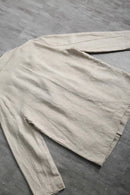 beige linen double breasted jacket