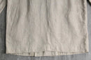 beige linen double breasted jacket