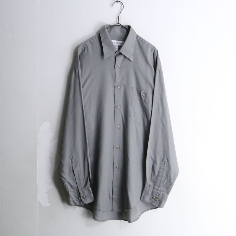 "YVES SAINT LAURENT" gray color dress shirt