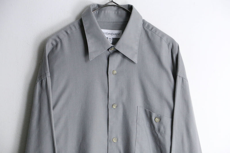 "YVES SAINT LAURENT" gray color dress shirt