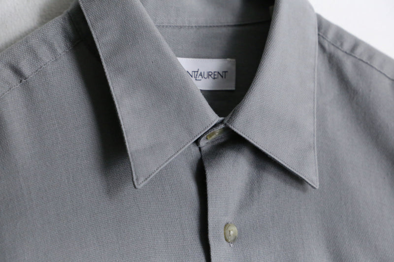 "YVES SAINT LAURENT" gray color dress shirt