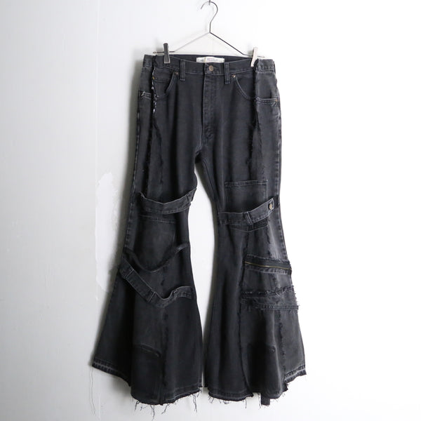 "Re:make" super flare black denim pants