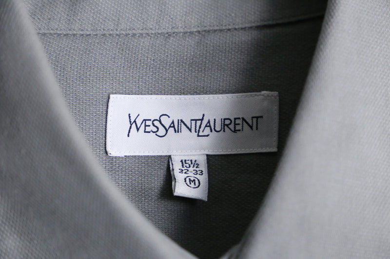 "YVES SAINT LAURENT" gray color dress shirt