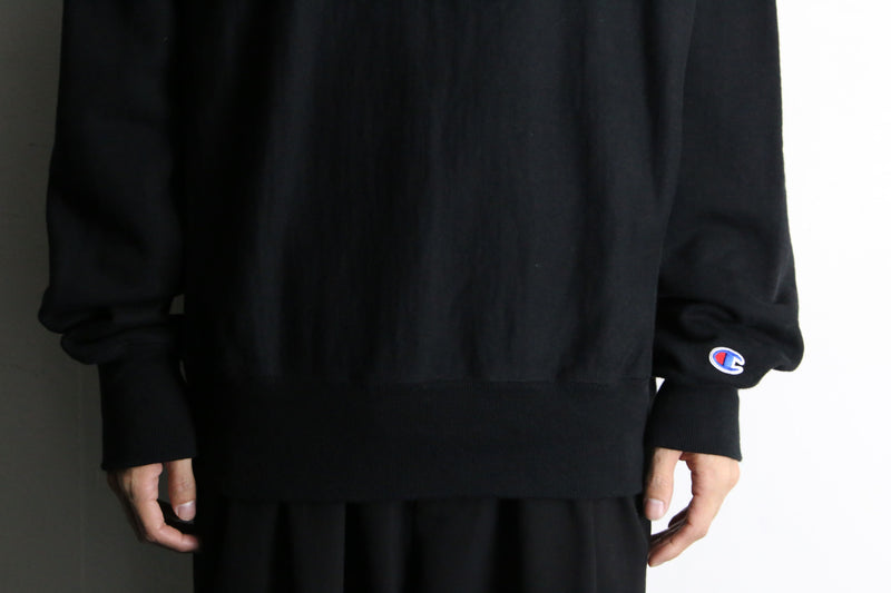 “champion” black reverse weave sweat