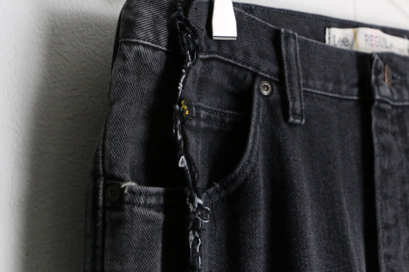 "Re:make" super flare black denim pants