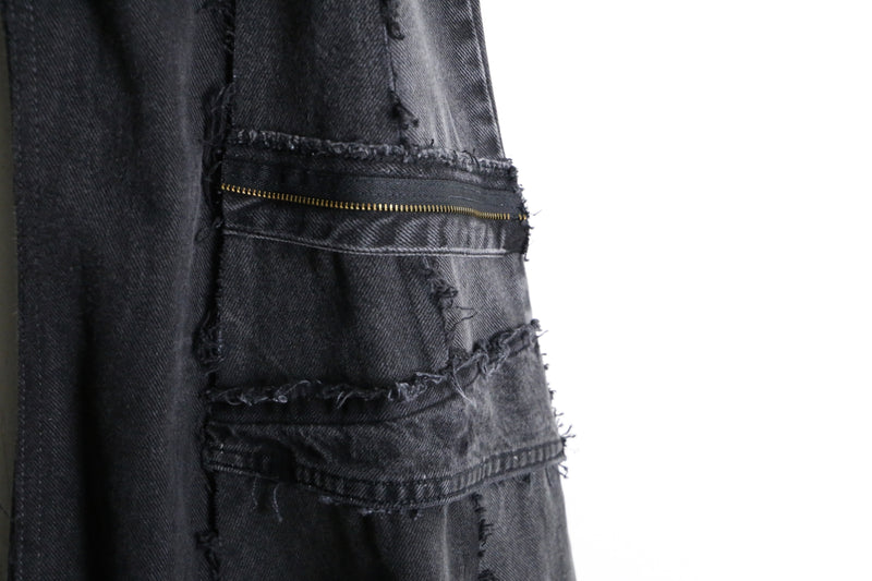 "Re:make" super flare black denim pants