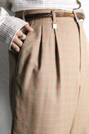 gun club check two tuck wide slacks