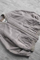 faded greige short bomber jacket