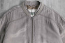 faded greige short bomber jacket