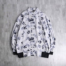 monotone botanical pattern deformation  shirt jacket