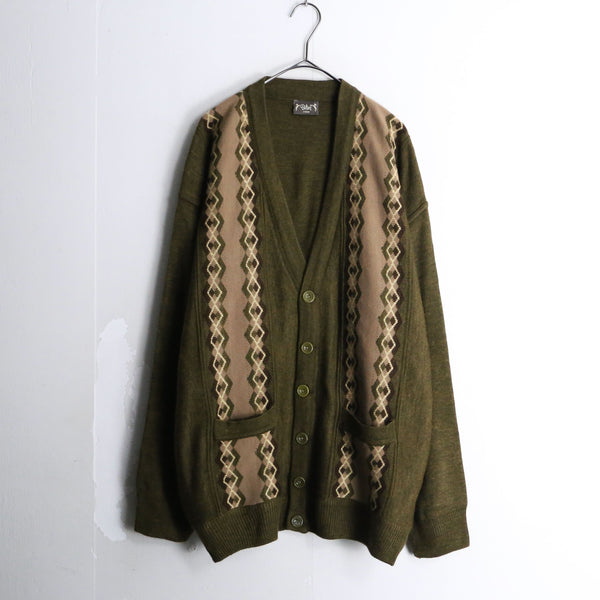 brown tone knit cardigan