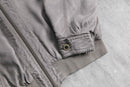 faded greige short bomber jacket