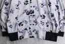 monotone botanical pattern deformation  shirt jacket