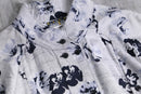 monotone botanical pattern deformation  shirt jacket