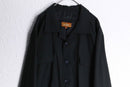 black shadow stripe middle shirt jacket