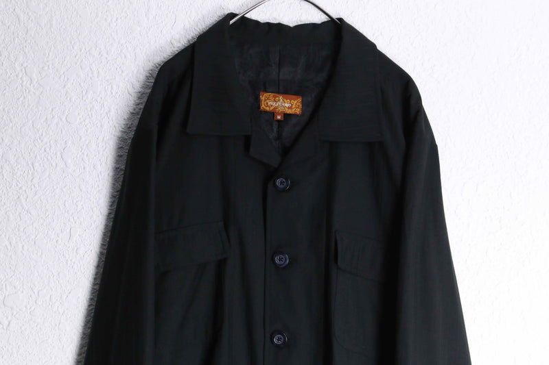 black shadow stripe middle shirt jacket