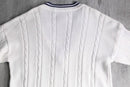 white color v neck cotton knit