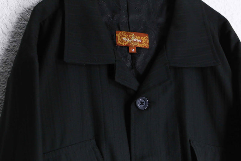 black shadow stripe middle shirt jacket