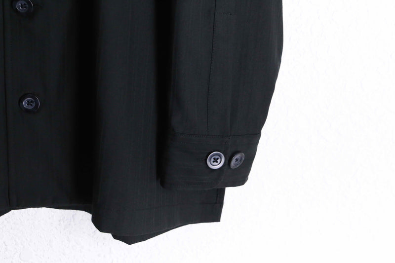 black shadow stripe middle shirt jacket