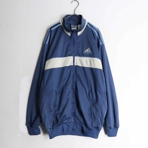 "adidas" dull blue color track jacket