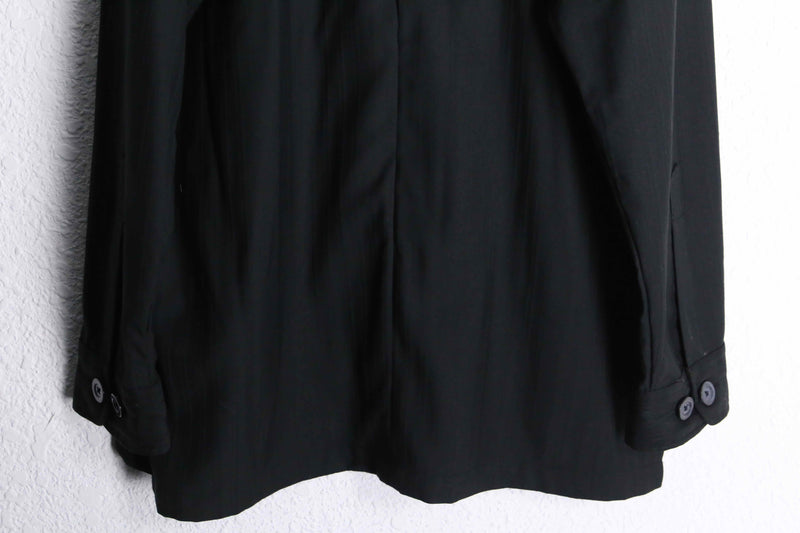black shadow stripe middle shirt jacket