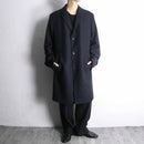 “BOSS” dark navy wool half coat