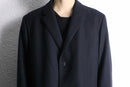 “BOSS” dark navy wool half coat