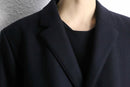 “BOSS” dark navy wool half coat