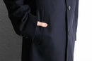 “BOSS” dark navy wool half coat