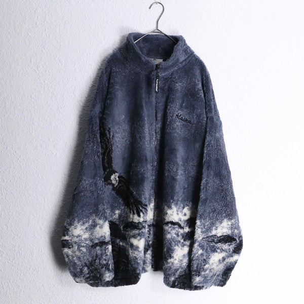 animal pattern boa jacket : eagle